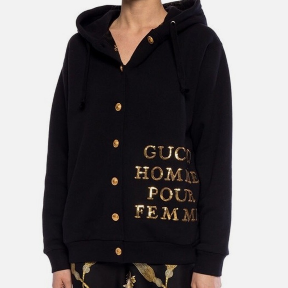 Gucci Black Hoodie with Gold Accents! Excellent condition!